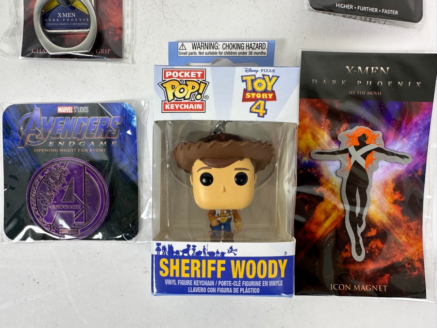 Marvel/Disney Collection Including Captain Marvel Limited Edition Lapel Pin, X-Men Dark Phoenix Keychain, Toy Story 4 Sheriff Woody Pocket Pop Keychain & More [Photo 2]