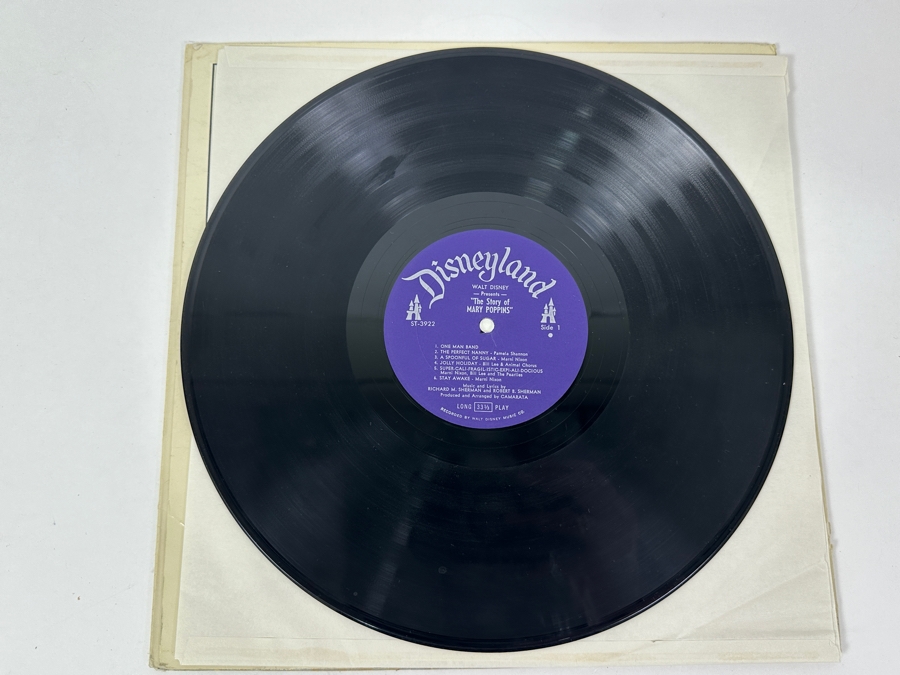 Vintage 1964 Walt Disney's Mary Poppins Disneyland Vinyl Record With Illustrated Book ST 3922 [Photo 11]