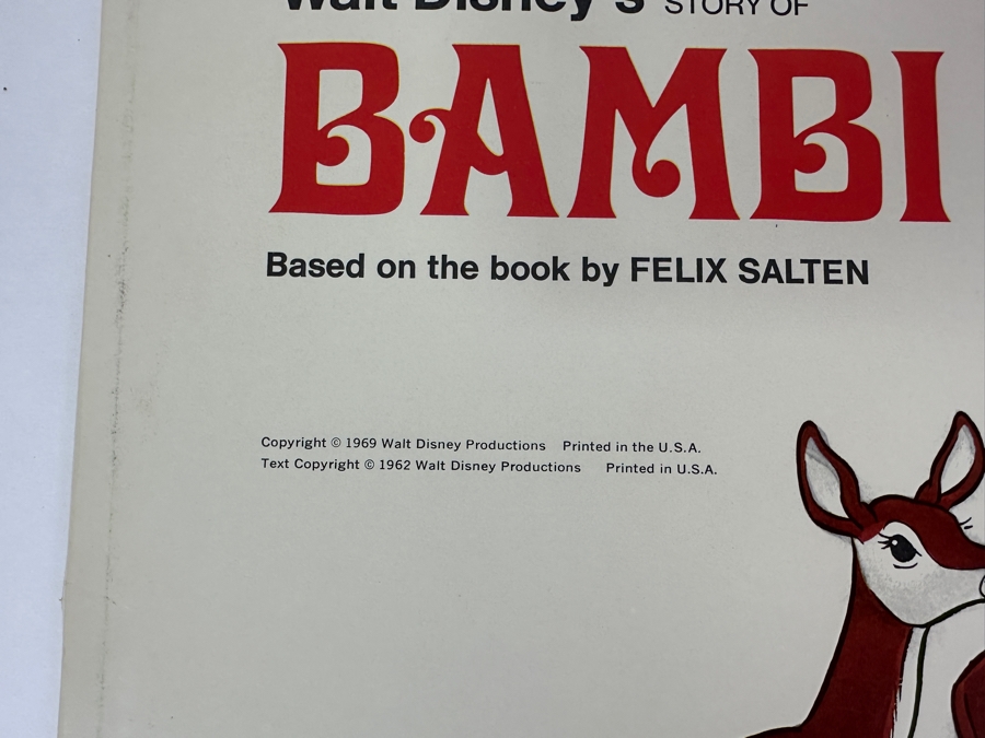 Vintage 1969 Walt Disney's Bambi Disneyland Vinyl Record With Illustrated Book ST 3903 [Photo 4]