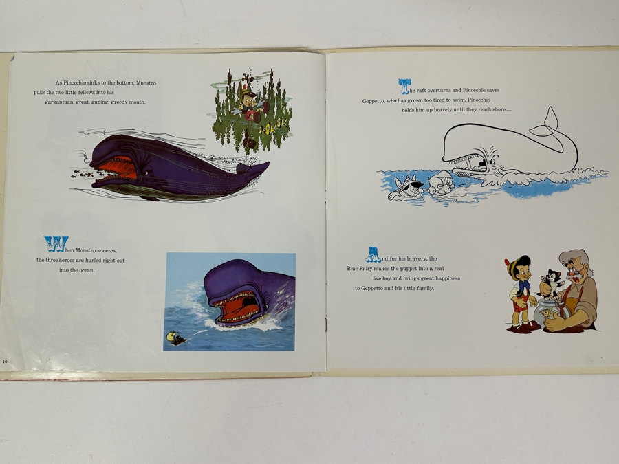 Vintage 1969 Walt Disney's Pinocchio Disneyland Vinyl Record With Illustrated Book ST 3905 [Photo 9]