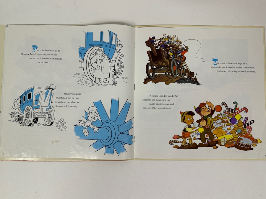 Vintage 1969 Walt Disney's Pinocchio Disneyland Vinyl Record With Illustrated Book ST 3905 [Photo 7]