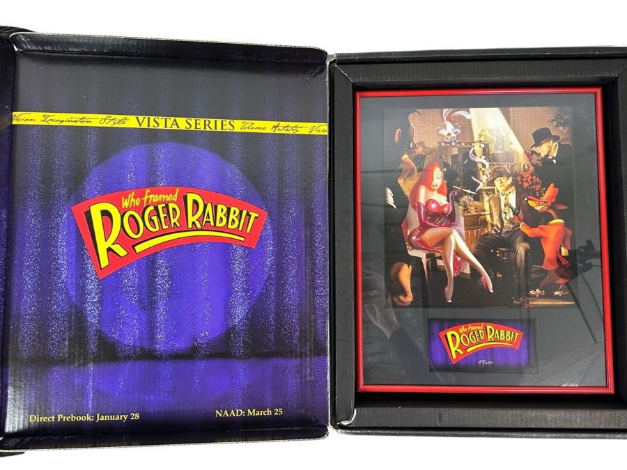 Vintage 2002 Movie Promotional Limited Edition Commemorative Lithograph Of Who Framed Roger Rabbit Numbered 57 Of 400 13' X 16' With Original Box