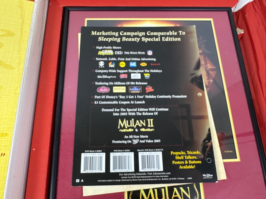 Vintage Movie Promotional Commemorative Lithograph For Walt Disney's Mulan Special Edition 13' X 16' With Original Box [Photo 9]