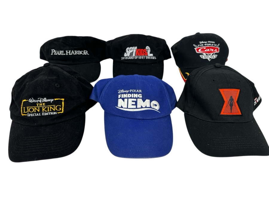 (6) Walt Disney Movie Promotional Hats - Some Rare