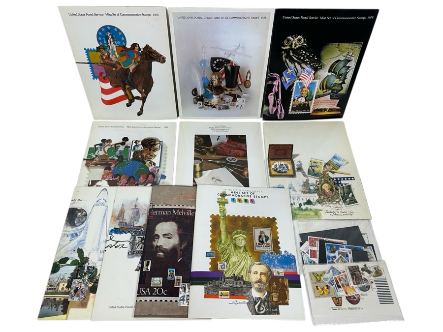 (12) Sets Of United States Postal Service Mint Commemorative Stamps From The 1970s and 1980s