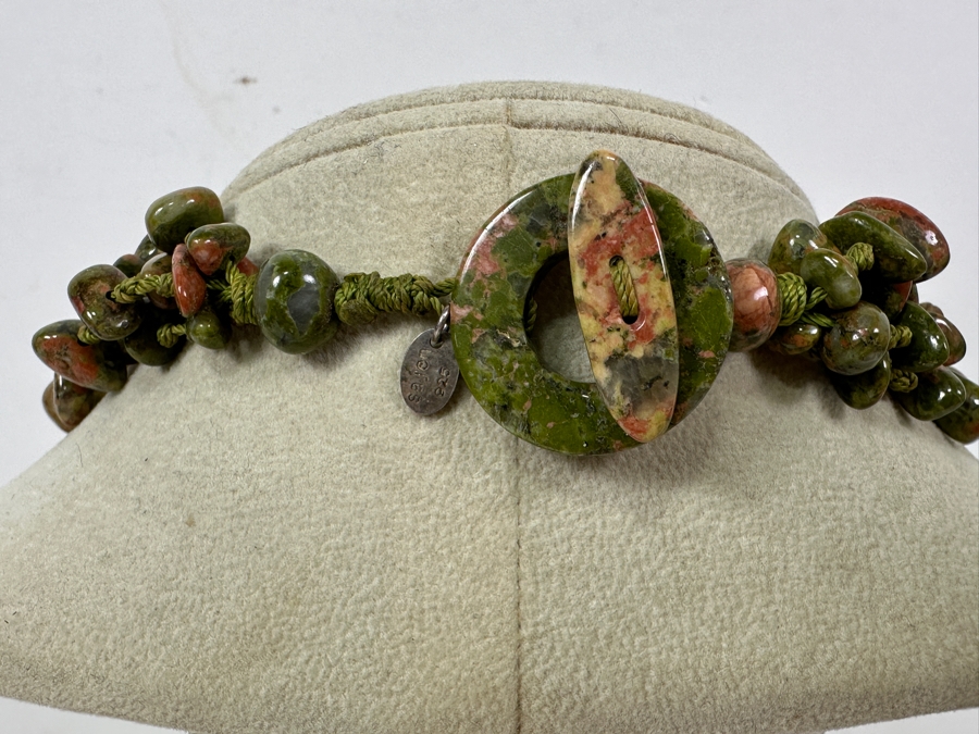 18' Statement Necklace Featuring Unakite Beads And Pendants [Photo 4]