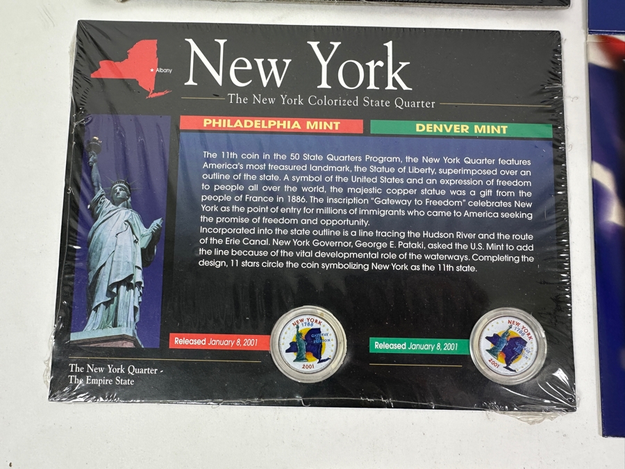 Coin Collection: (2) U.S. Mint 2009 Uncirculated Coin Sets, (1) Uncirculated State Quarters & Euro Coin Collection, (1) Uncirculated American Bison Nickel Set, (1) 1975 Bicentennial First Day Cover With Coin & Uncirculated State Quarters From NY & DE [Photo 10]
