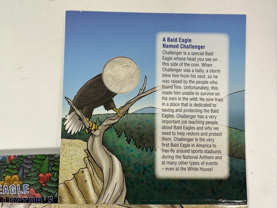 (1) 2008 United States Mint Uncirculated Bald Eagle Commemorative Silver Dollar Coin And Medal Set And (1) Bald Eagle Young Collector's Set Featuring A Half-Dollar Commemorative Coin [Photo 11]