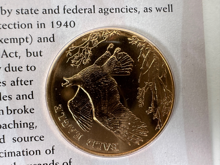 (1) 2008 United States Mint Uncirculated Bald Eagle Commemorative Silver Dollar Coin And Medal Set And (1) Bald Eagle Young Collector's Set Featuring A Half-Dollar Commemorative Coin [Photo 7]