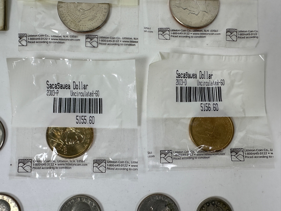 Various Coins Including Uncirculated Kennedy Half Dollars: 2003 D & 2003 P, (2) 1979 Susan B. Anthony Dollars, (1) 2009 Zachary Taylor Presidential $1 Coin, (2) Bicentennial Quarters & (1) 1910 Liberty Head V Nickel [Photo 10]