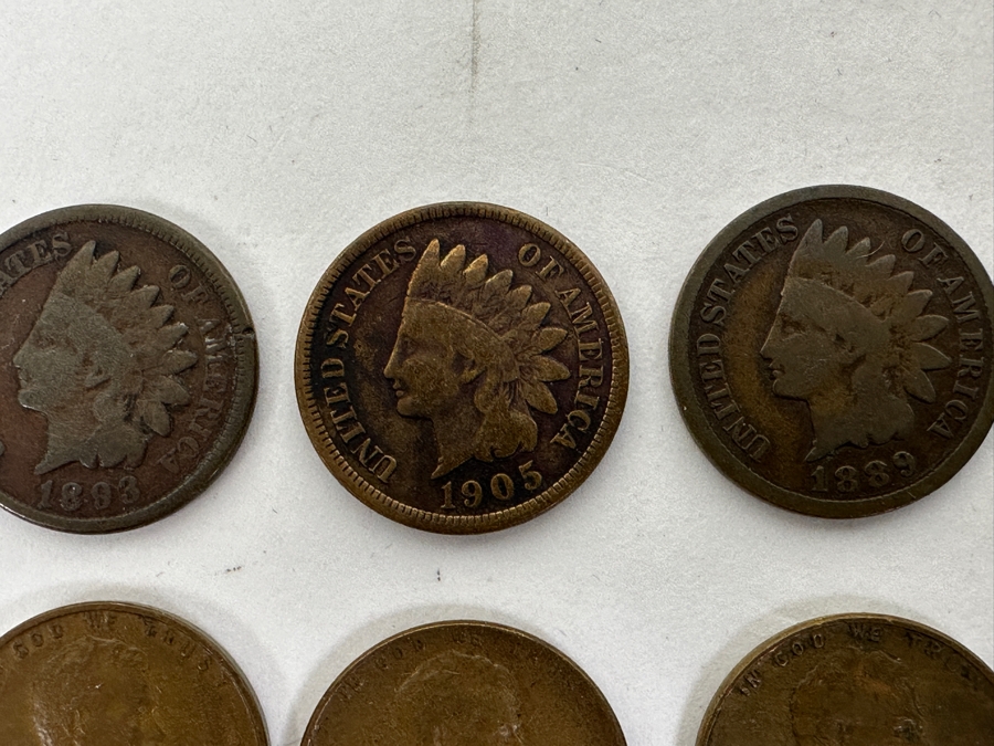 (4) Indian Head Cent Pennies & (59) Wheat Cents Lincoln Pennies Of Various Years - See Photos [Photo 2]