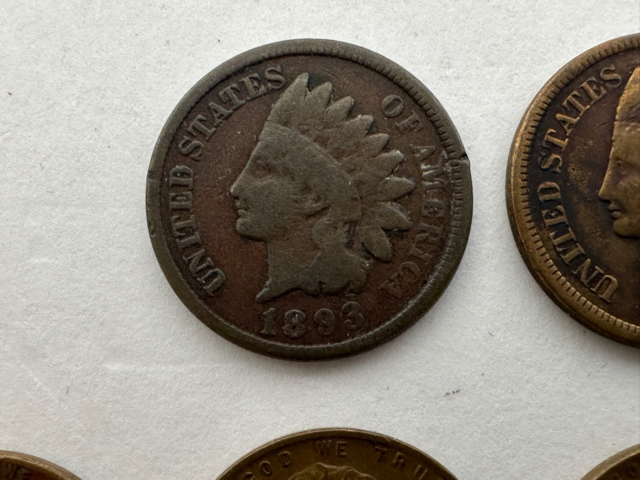 (4) Indian Head Cent Pennies & (59) Wheat Cents Lincoln Pennies Of Various Years - See Photos [Photo 3]