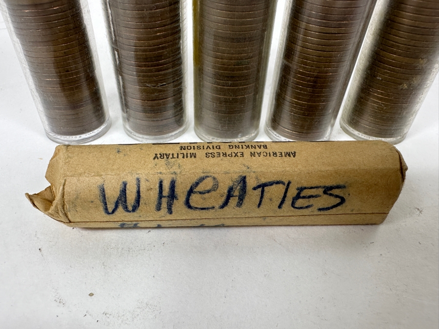 (6) Collection Of Rolls Of Wheat Cents Lincoln Pennies From 1944 S, 1945 S, 1948 S, 1949 S, 1953 P And Roll Of Unknown Years [Photo 6]
