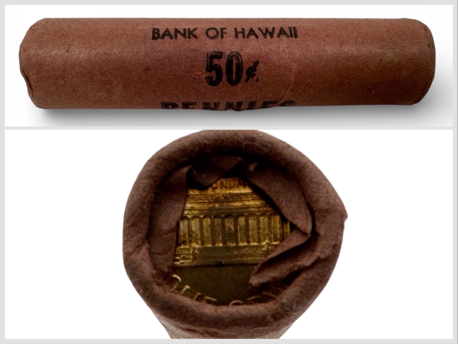 Uncirculated Roll Of Pennies From The Bank Of Hawaii - Year Unknown