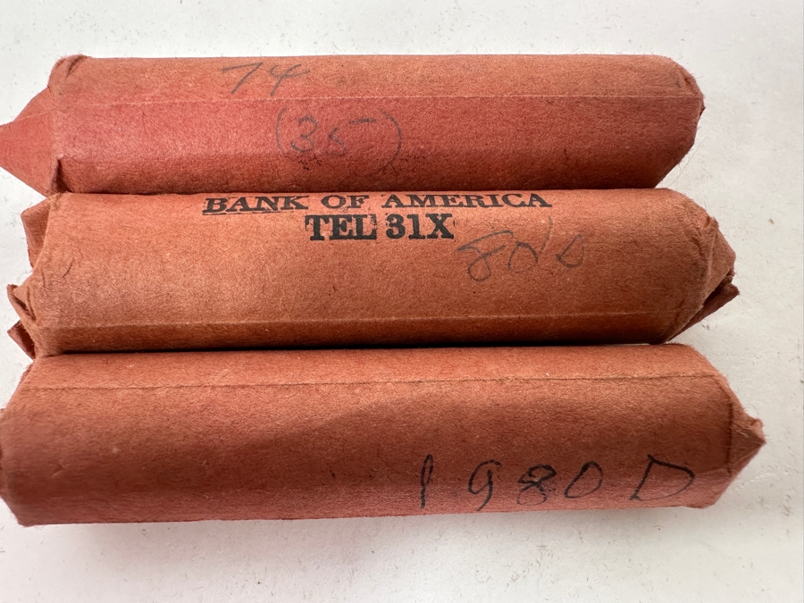 (20) Rolls Of Vintage Pennies Of Various Years Including 50s, 60s, 70s & 80s - Some From The Bank Of Hawaii [Photo 7]