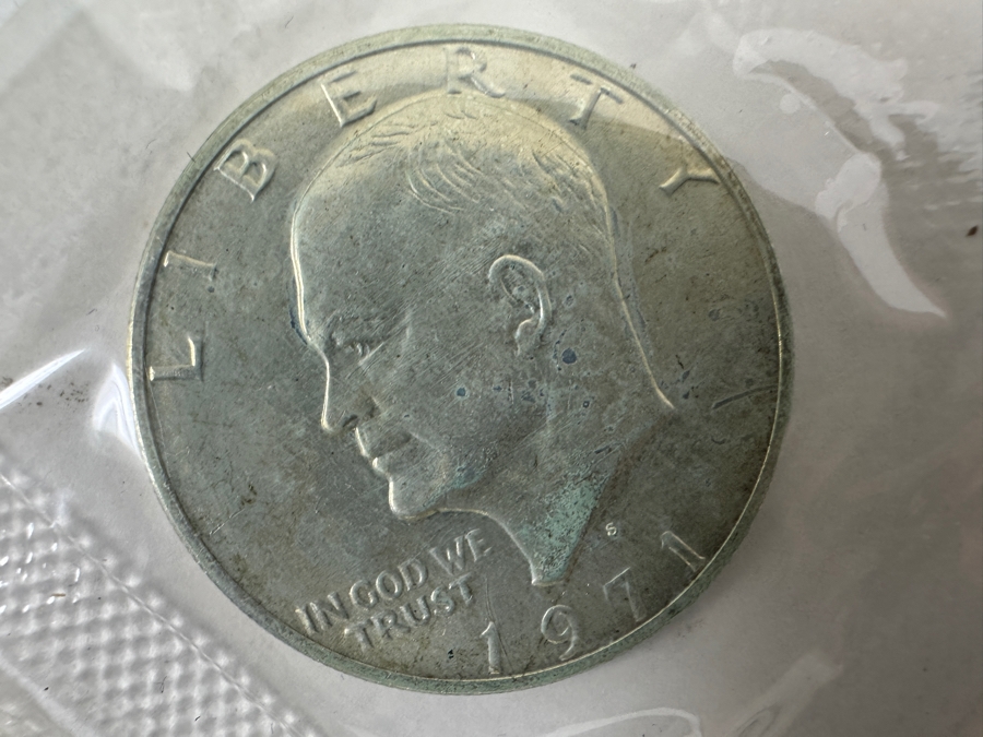 Pair Of Uncirculated 1971 S Eisenhower Silver Dollars [Photo 3]