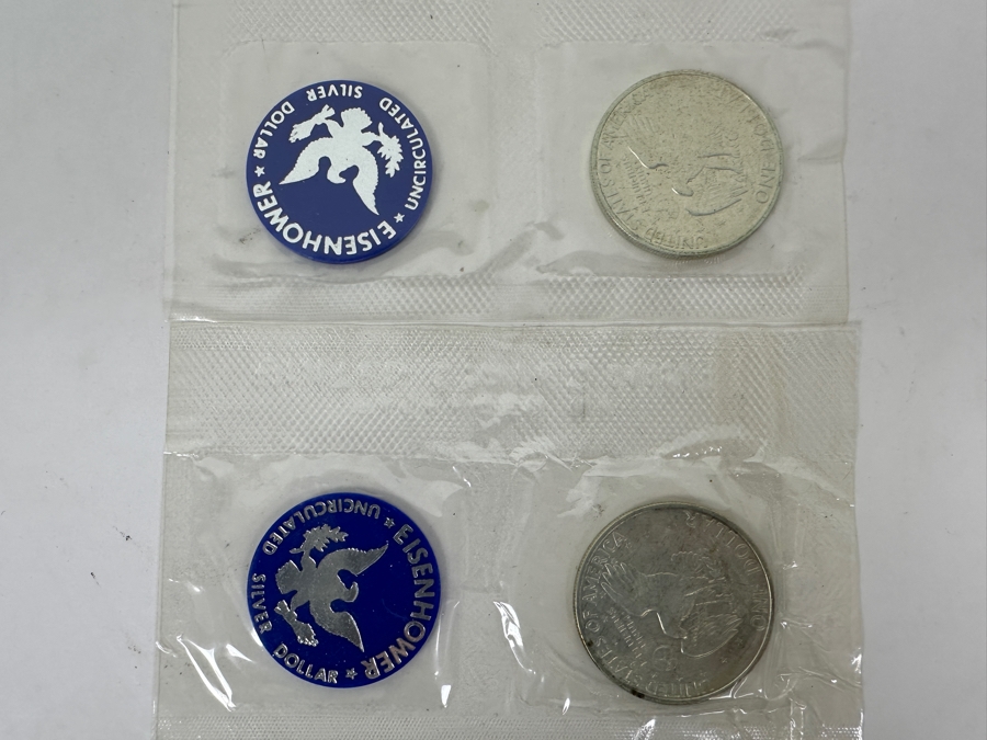 Pair Of Uncirculated 1971 S Eisenhower Silver Dollars [Photo 5]