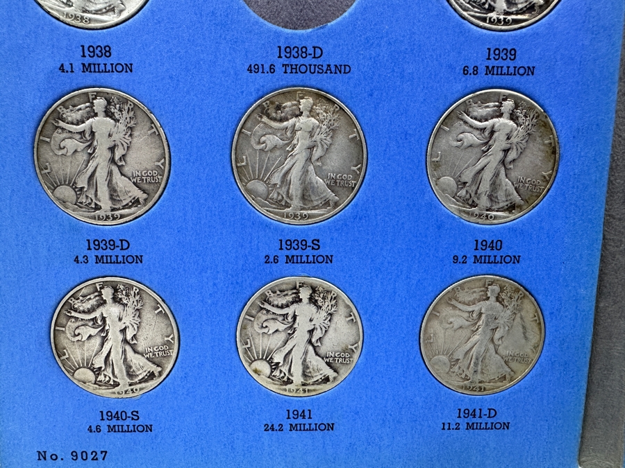 Liberty Standing Silver Half Dollar Collection From 1937-1947 Complete Except For 1938-D - Total Of (29) Liberty Standing Silver Half Dollars [Photo 3]