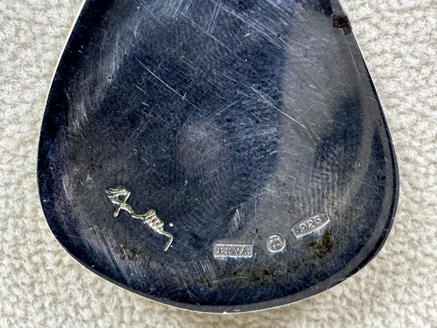 Efva Attling Sterling Silver Rose Petal Pendant With 19' Sterling Silver Rope Chain Necklace 26.8g [Photo 4]