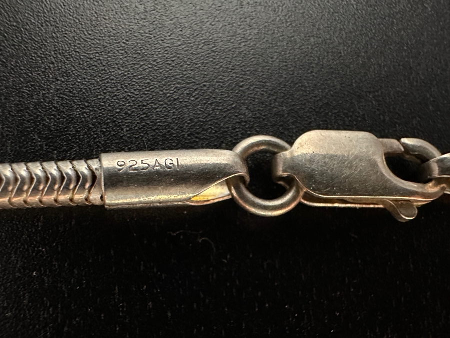 Calvin Begay Sterling Navajo Inlaid Turquoise Opal Pendant With 29' Sterling Silver Chain Necklace 30.9g [Photo 7]