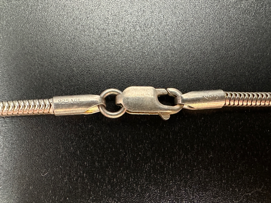 Calvin Begay Sterling Navajo Inlaid Turquoise Opal Pendant With 29' Sterling Silver Chain Necklace 30.9g [Photo 6]