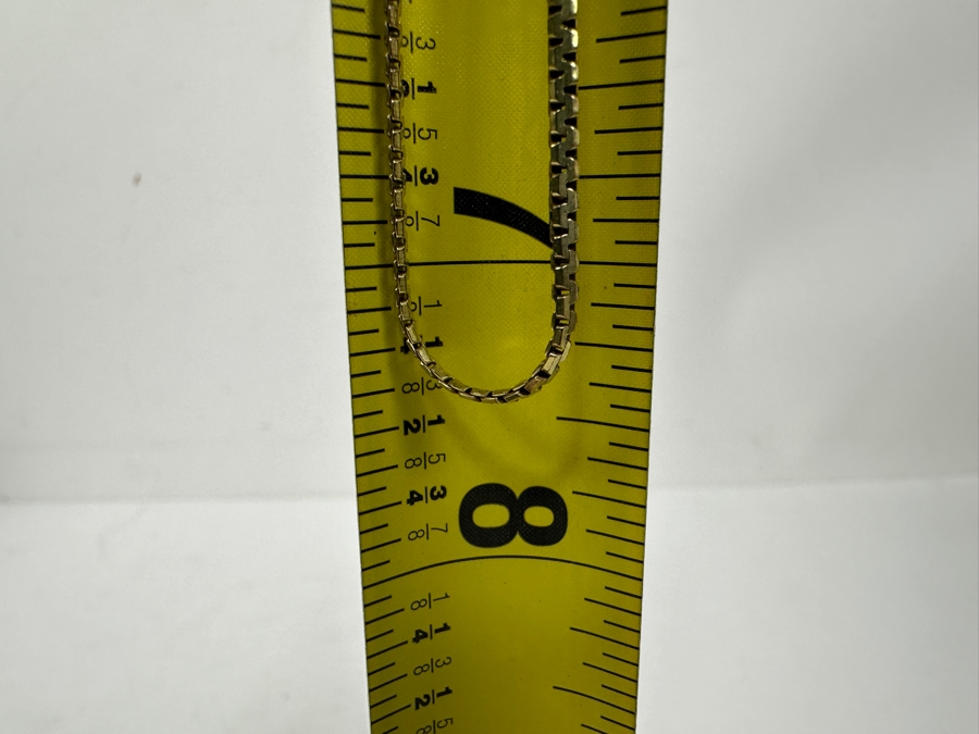 14k Gold 15' Box Chain Necklace 5.7g [Photo 6]