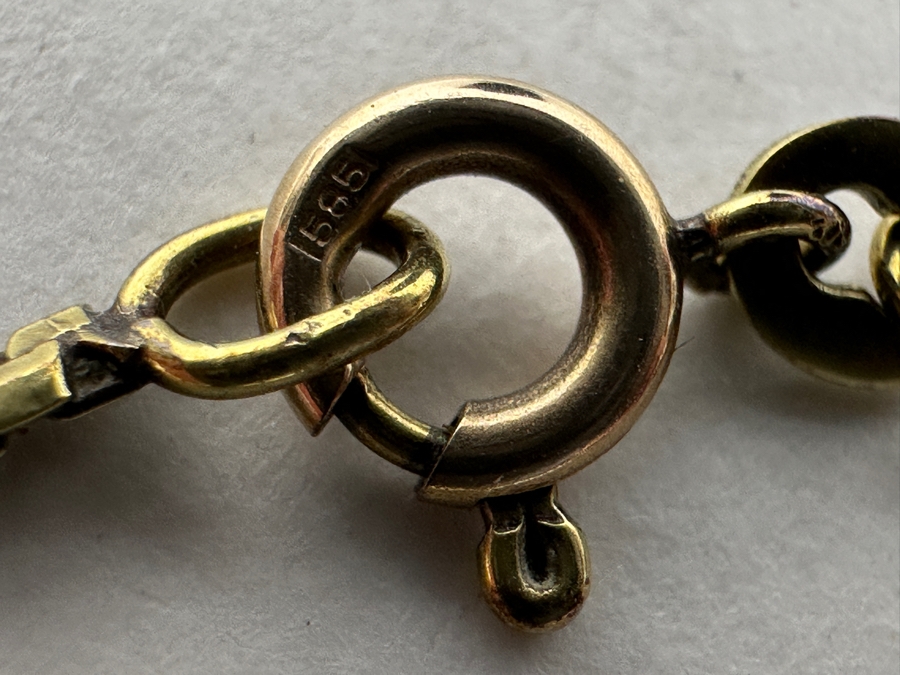 14k Gold 15' Box Chain Necklace 5.7g [Photo 4]