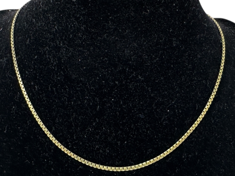 14k Gold 15' Box Chain Necklace 5.7g [Photo 2]