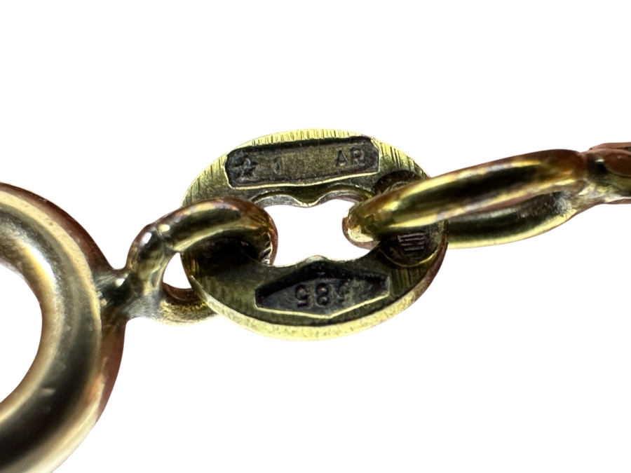 14k Gold 15' Box Chain Necklace 5.7g [Photo 3]