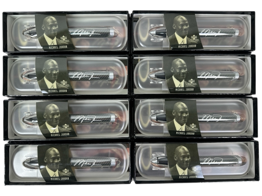 (8) Rare Michael Jordan Upper Deck Collectibles Pod Pens (Refillable Ink) New Old Stock
