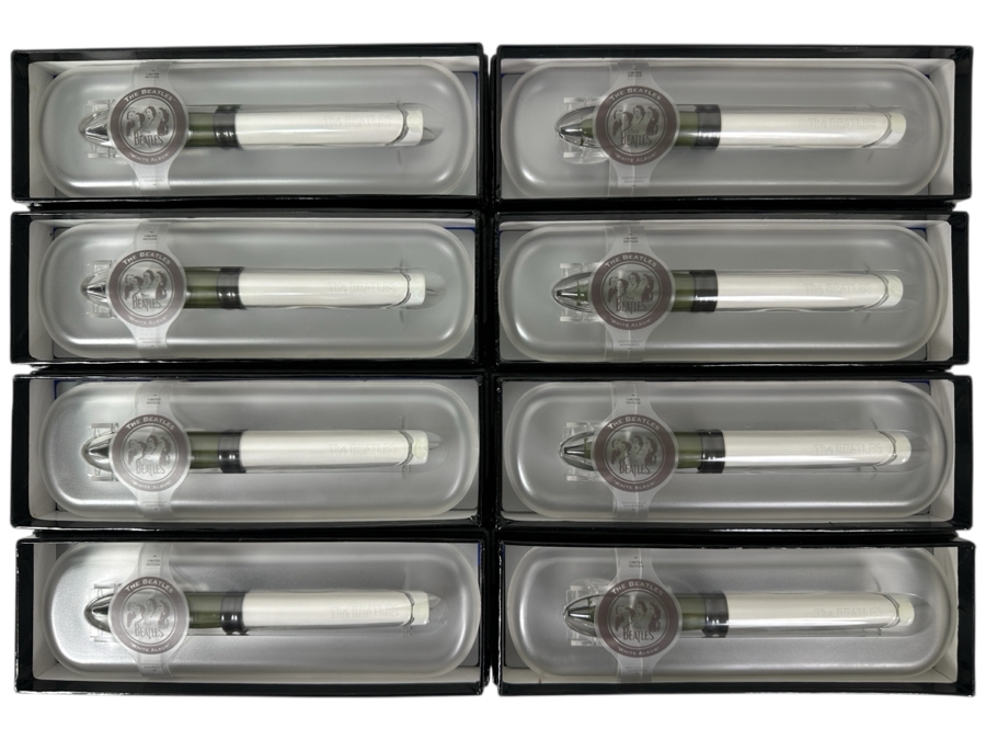 (8) Rare The Beatles - 'White Album' Limited Edition Pod Pens (Refillable Ink) New Old Stock