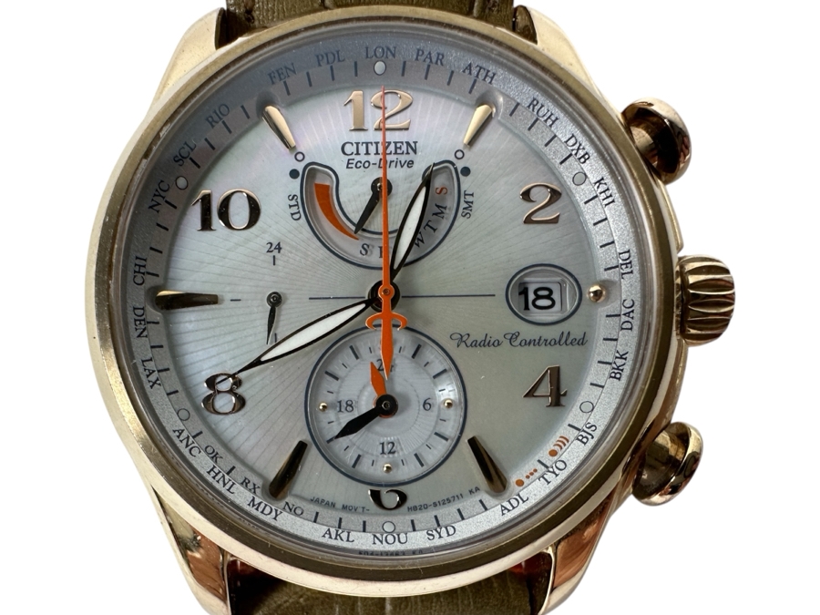 Women's Citizen Eco-Drive World Time A-T Atomic Watch H820-S125711 KA Retails $550