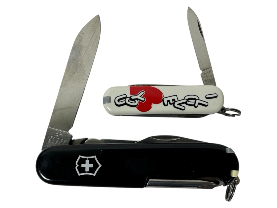 Pair Of Victorinox Swiss Army Knives: I Love You Pocket Knife And Techline Victorinox Special Mechanic Knife