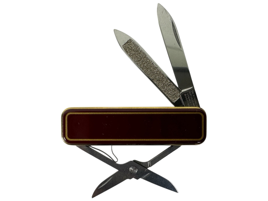 Victorinox Classic Deluxe De Luxe Swiss Army Knife Retired Luxury Version Of The Standard Classic Model With 18k Gold Plated Scales 2.25'L Retails $150