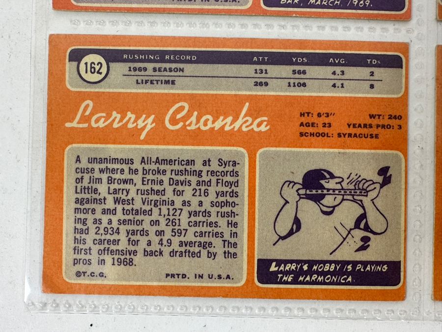 (18) Vintage 1969 Topps Football Cards [Photo 10]