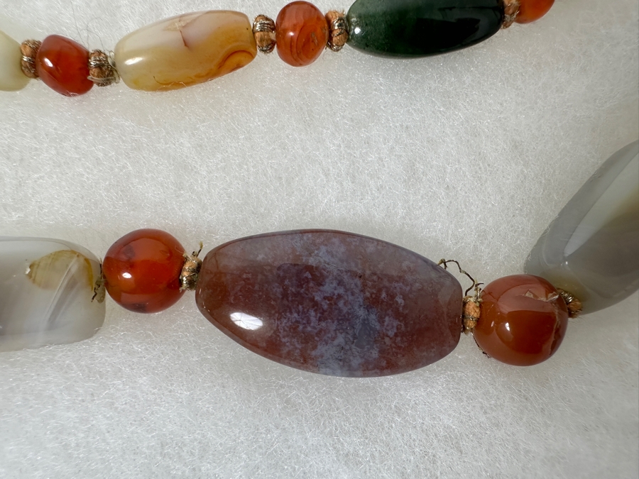 Pair Of Multi-Stone Necklaces And Carved Wooden Deer Figurine [Photo 2]