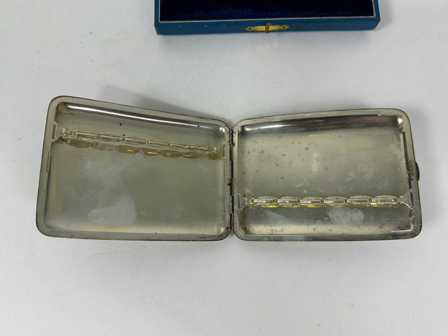 Vintage Japanese Etched Sterling Silver Cigarette Case Signed Underneath With Original Box Weighs 139g [Photo 11]