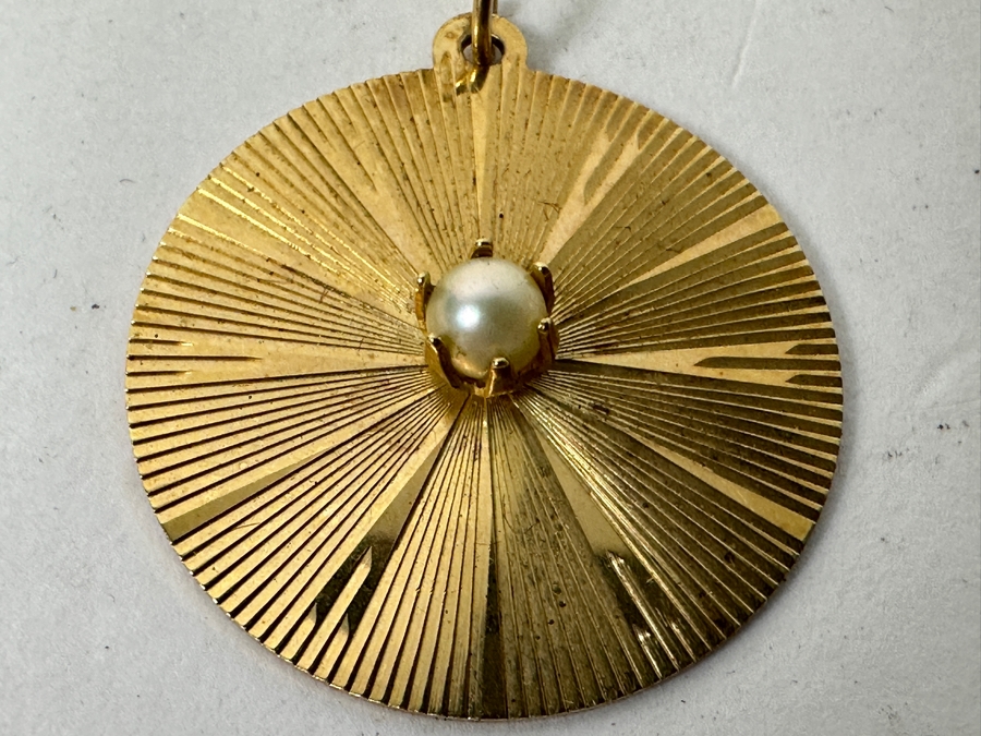 14k Gold Pearl Pendant 3.5g [Photo 2]