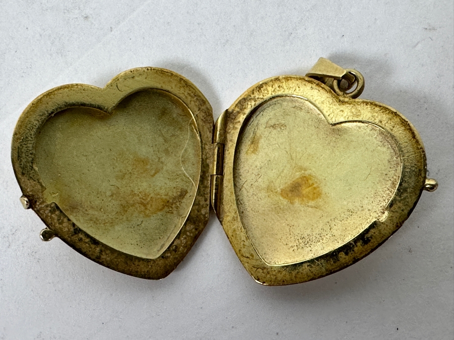 14k Gold Heart Locket Made In Italy 6g [Photo 2]