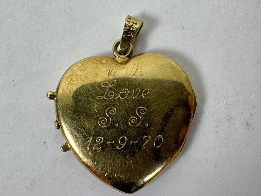 14k Gold Heart Locket Made In Italy 6g [Photo 3]