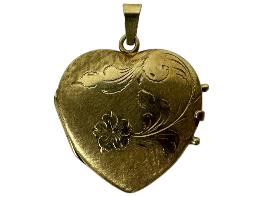 14k Gold Heart Locket Made In Italy 6g
