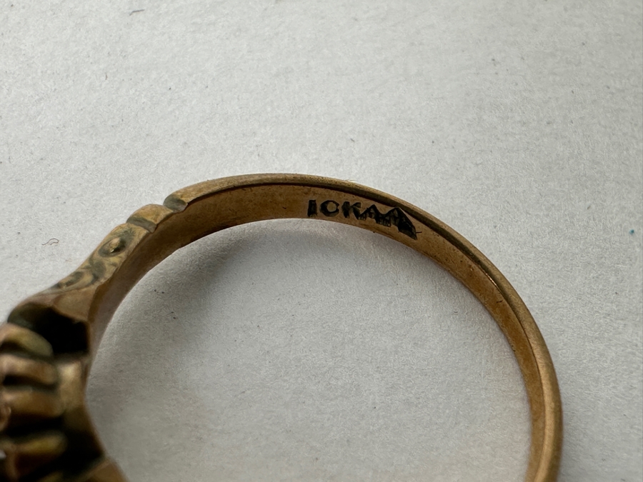 10k Gold Ring Missing Stone 1.9g [Photo 3]