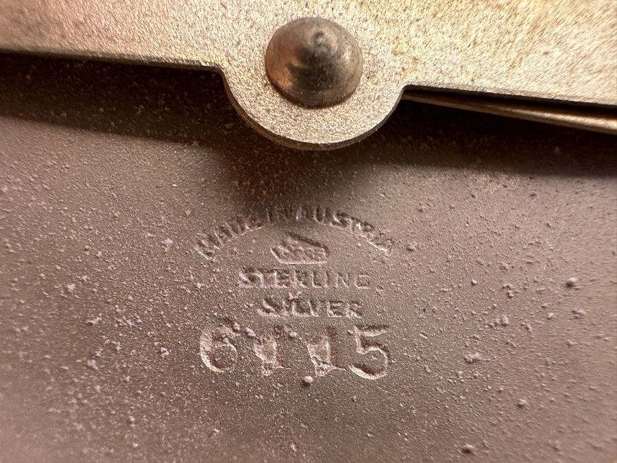 Antique Hand Painted Guilloche Enamel Sterling Silver Powder Compact Box Made In Austria 2'W 43.1g [Photo 11]