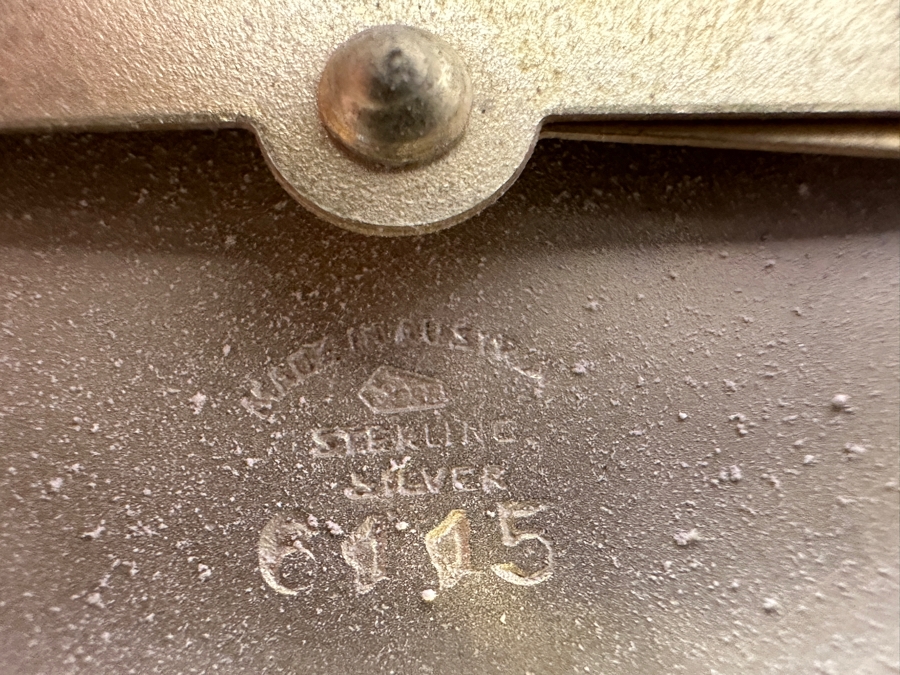 Antique Hand Painted Guilloche Enamel Sterling Silver Powder Compact Box Made In Austria 2'W 43.1g [Photo 12]