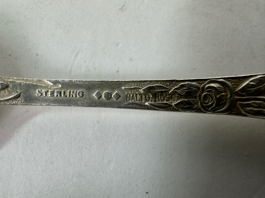 (5) Vintage Sterling Silver Schofield Baltimore Rose 6' Spoons 153.2g [Photo 5]