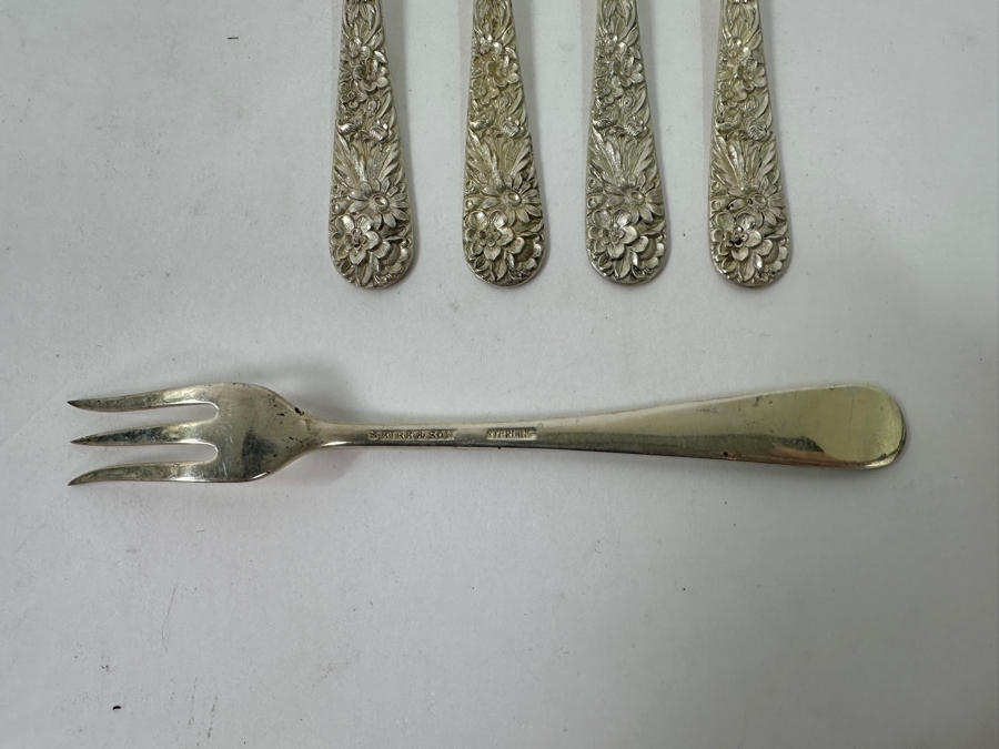 (5) Vintage Sterling Silver S. Kirk & Son 5.25' Seafood Forks 88.8g [Photo 5]