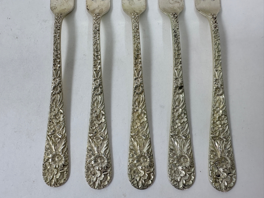 (5) Vintage Sterling Silver S. Kirk & Son 5.25' Seafood Forks 88.8g [Photo 3]