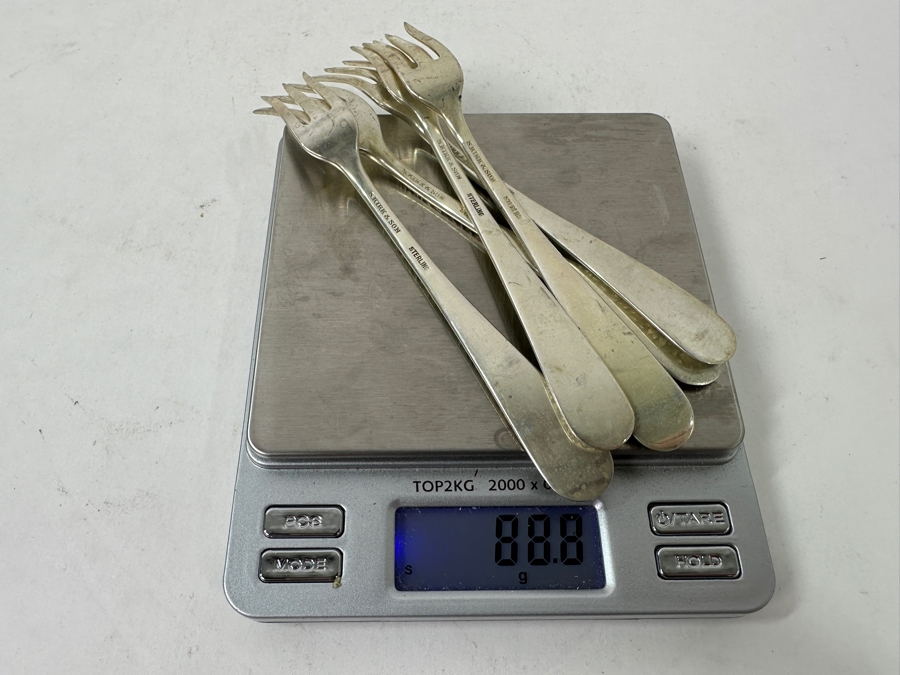 (5) Vintage Sterling Silver S. Kirk & Son 5.25' Seafood Forks 88.8g [Photo 7]