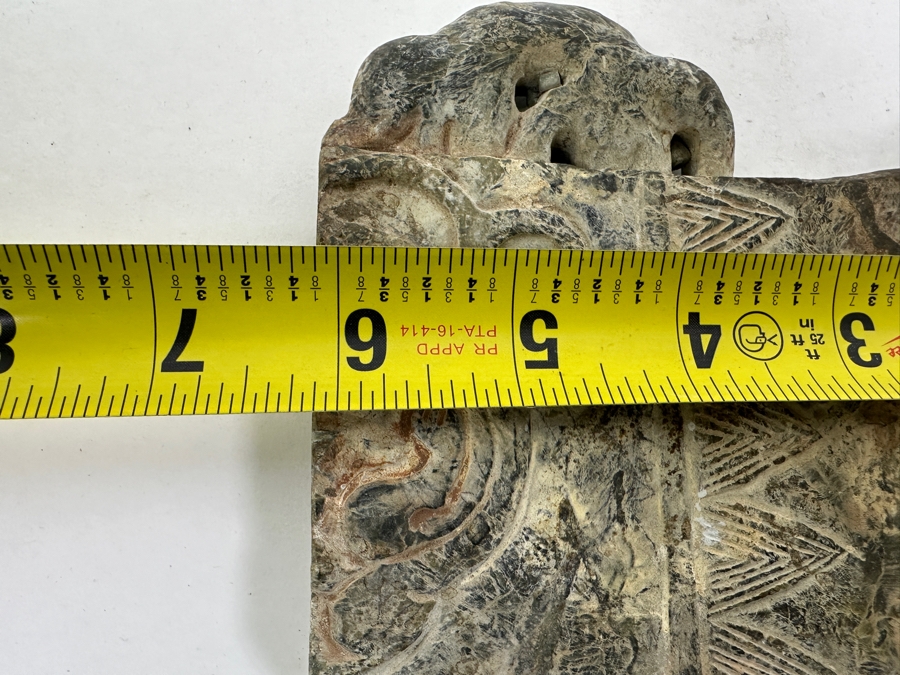 Vintage Chinese Carved Green Stone Ax Blade 6'W X 5'H X 0.5'D [Photo 11]