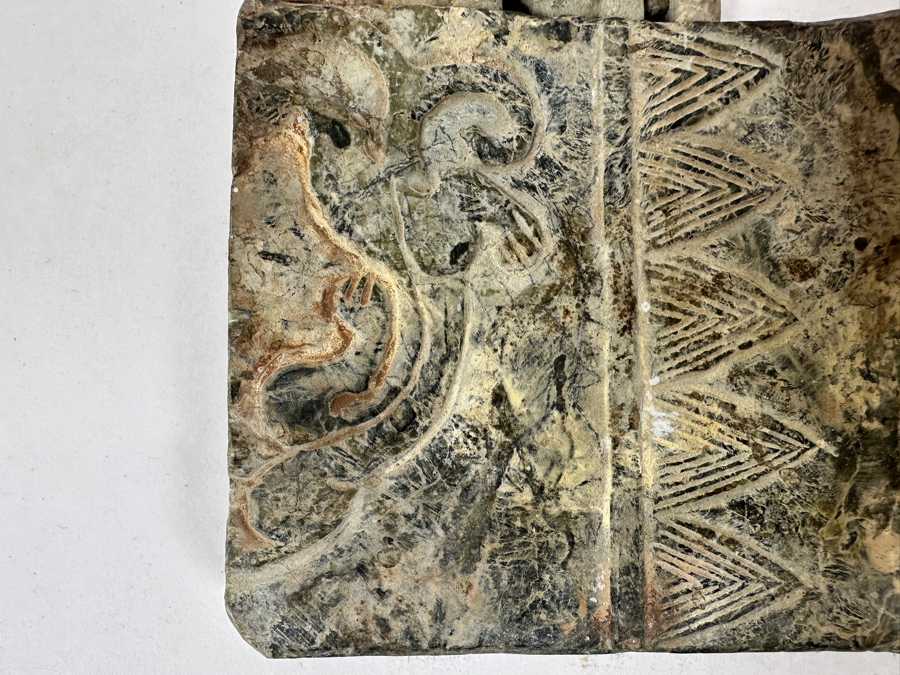 Vintage Chinese Carved Green Stone Ax Blade 6'W X 5'H X 0.5'D [Photo 8]